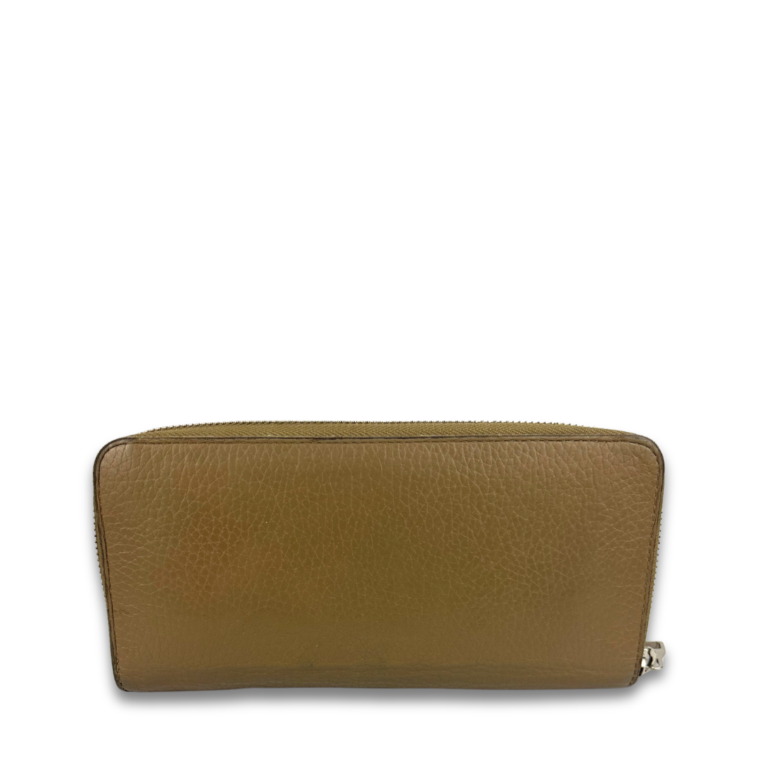 Louis Vuitton Taupe Leather Zippy Wallet