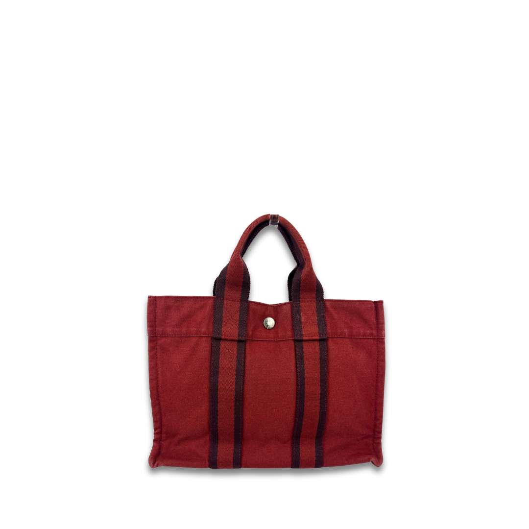 Hermès Red Canvas Fourre Tout PM