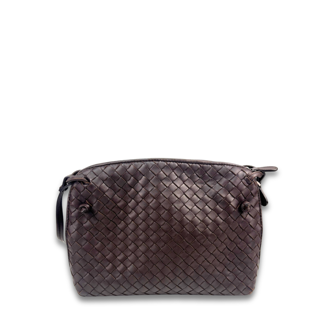 Bottega Veneta Brown Intrecciato Nodini Crossbody