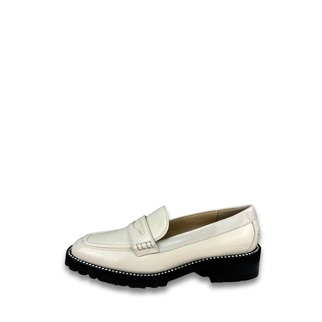 Jimmy Choo Cream Patent Deanna Loafers - Size 39.5
