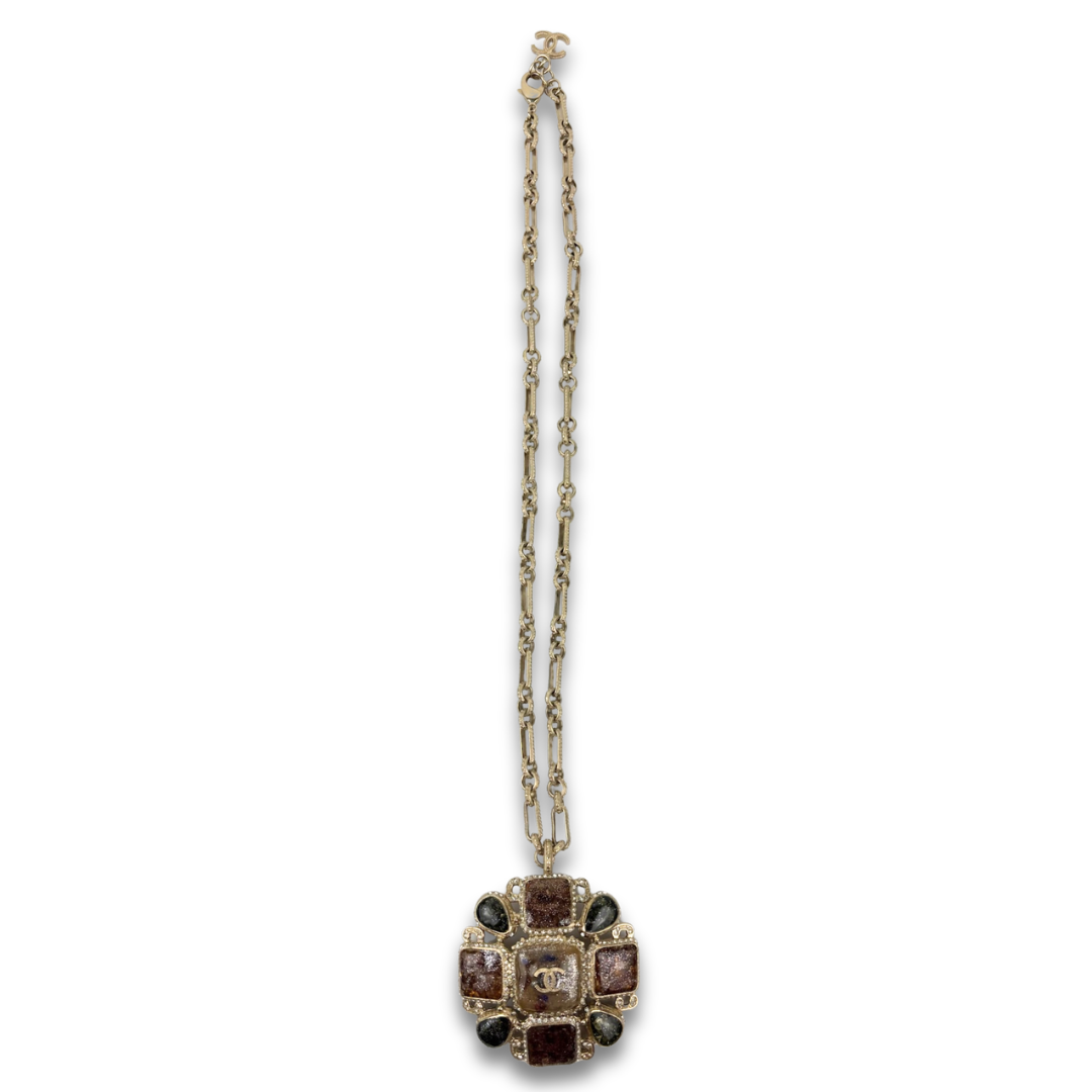 Chanel Multicolor Enamel Pendant Necklace