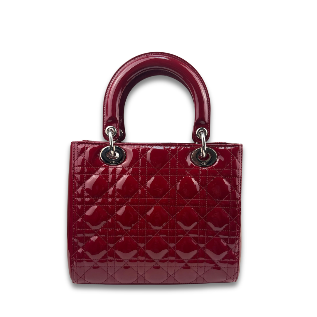 Dior Medium Red Patent Lady Dior