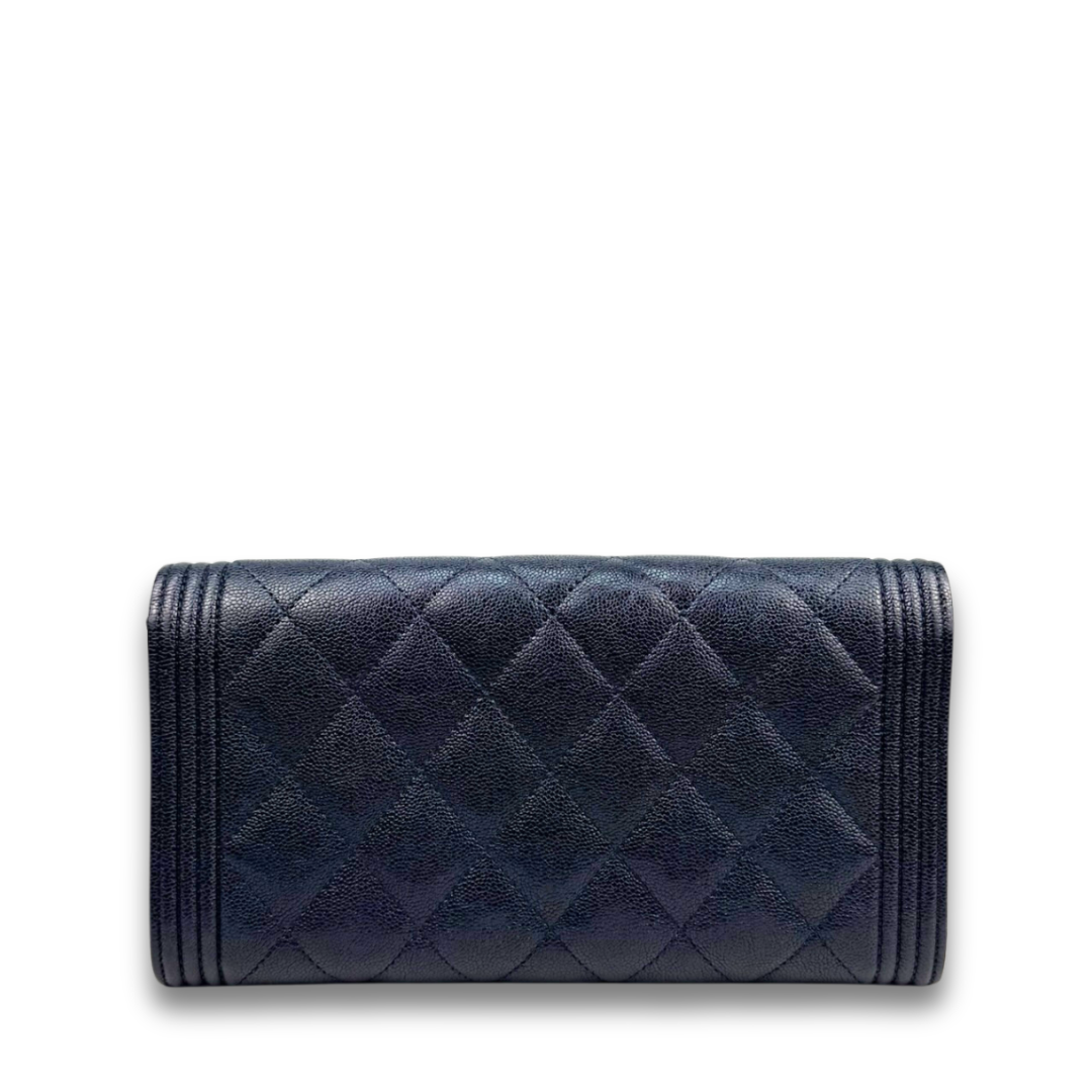 Chanel Navy Caviar Boy Wallet