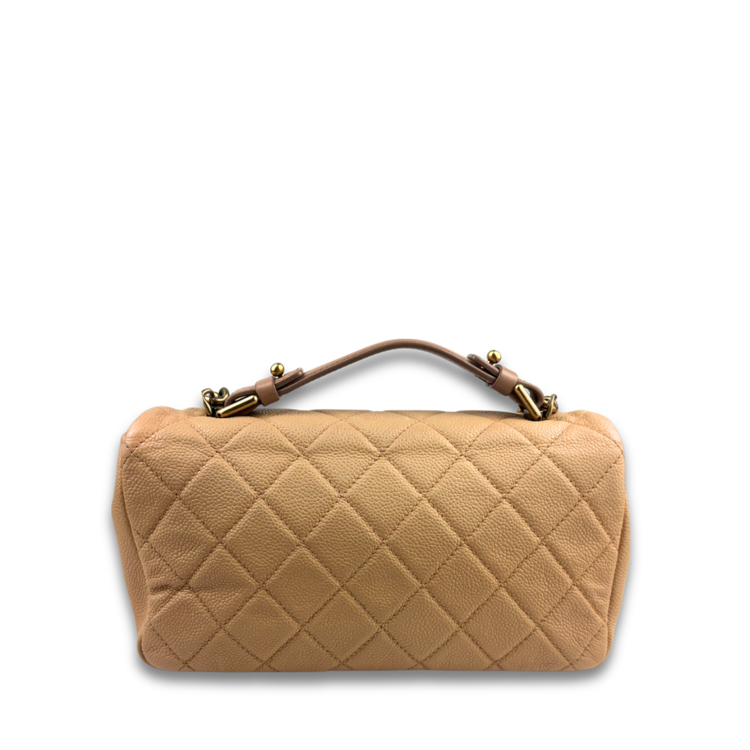 Chanel Tan Caviar Quilted Medium Chic Quilt Flap Bag