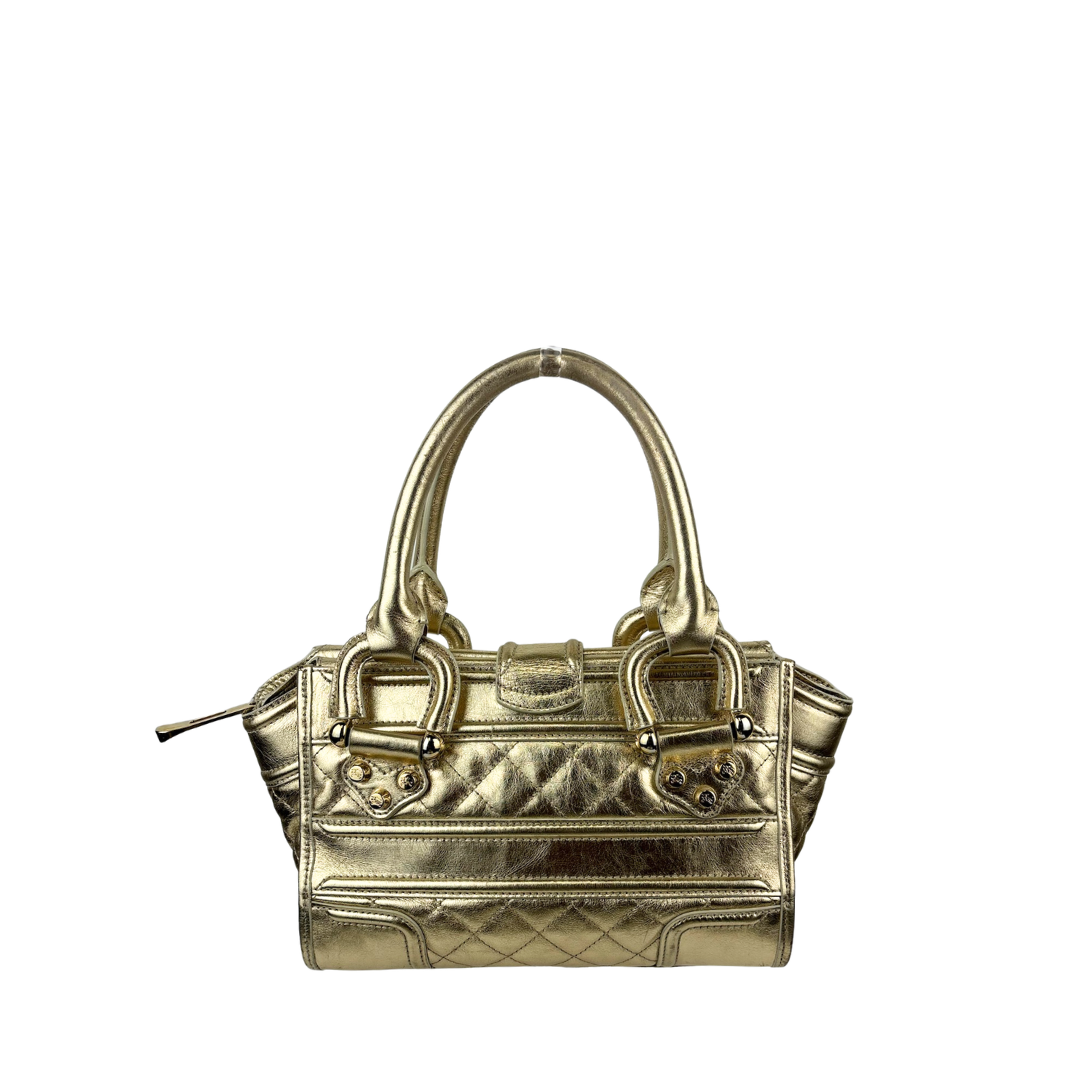 Burberry Gold Metallic Mini Manor Bag