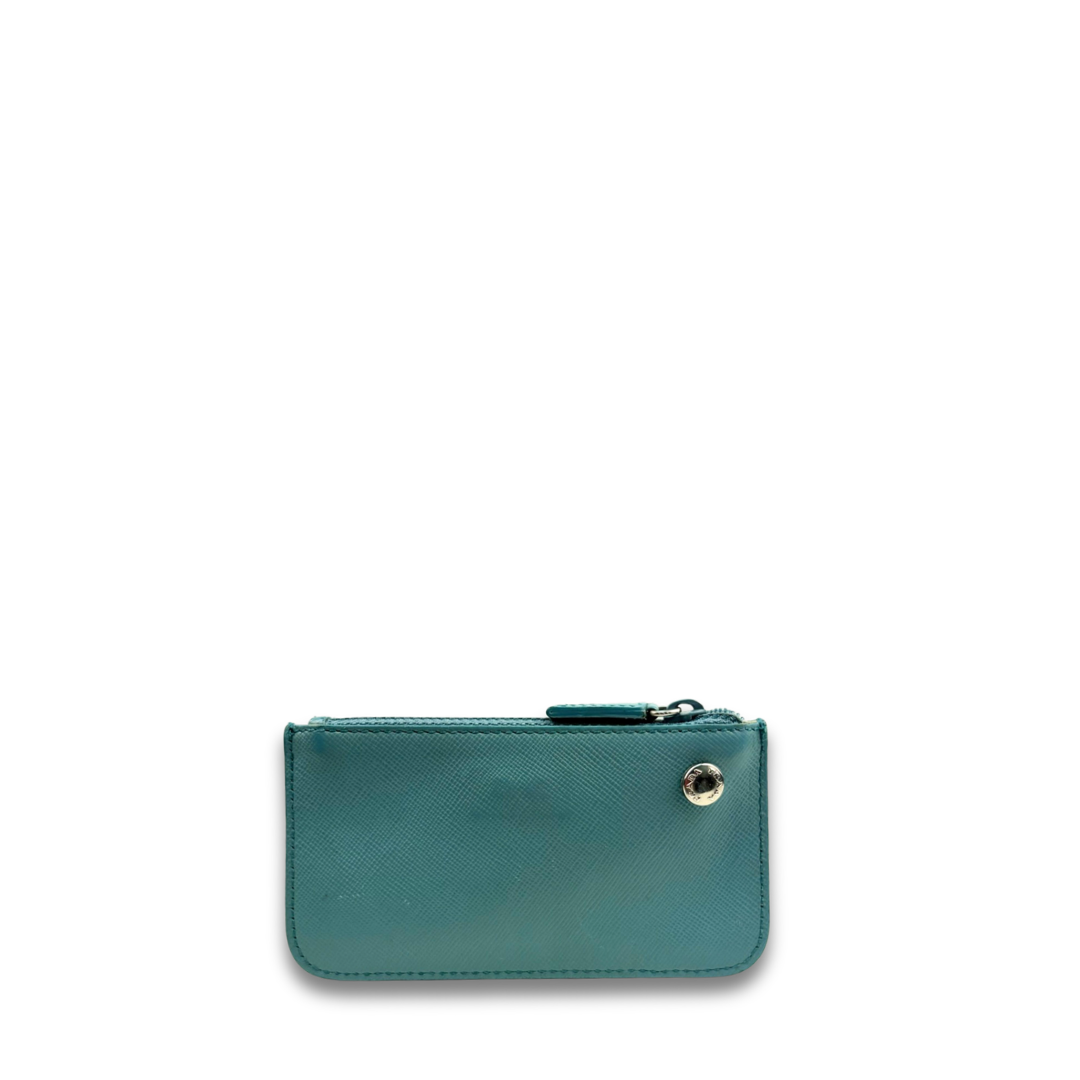 Prada Light Blue Saffiano Key Pouch