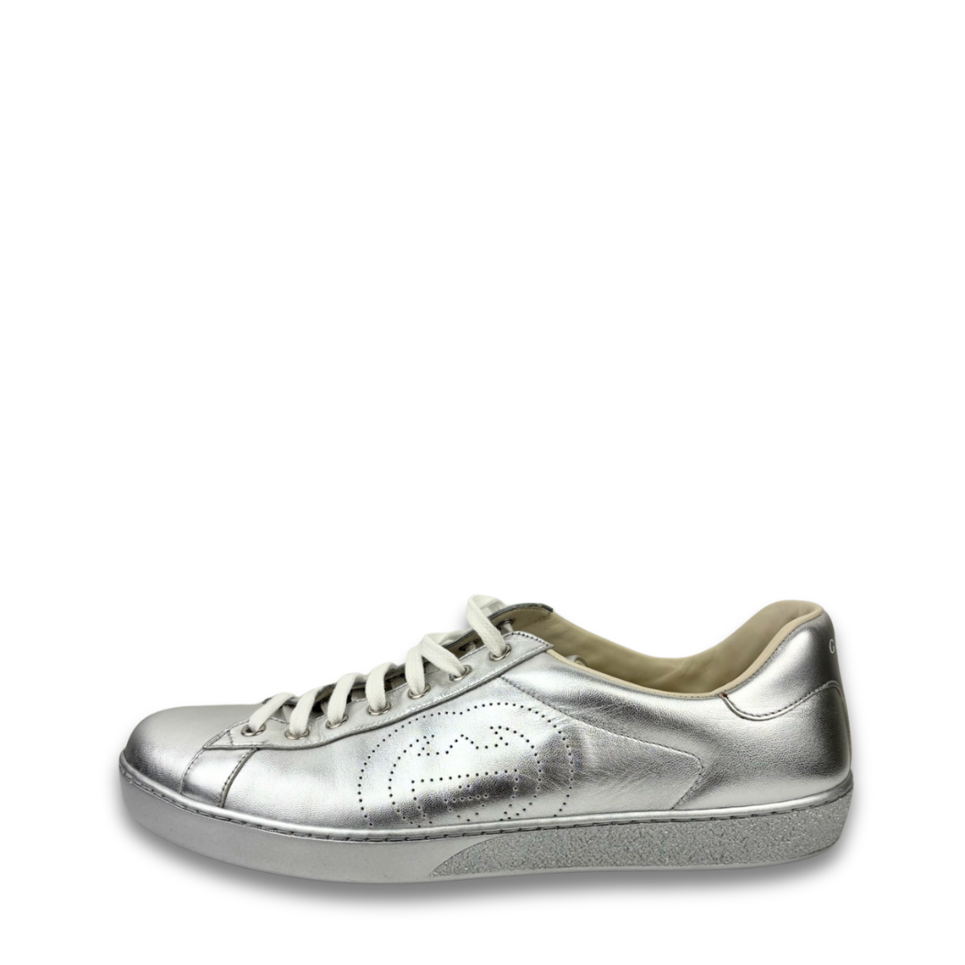 Gucci Men's Silver Sneakers - Size 10