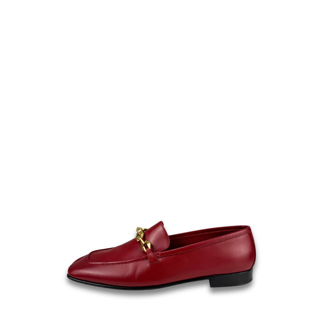 Jimmy Choo Red Diamond Tilda Loafers - Size 40.5