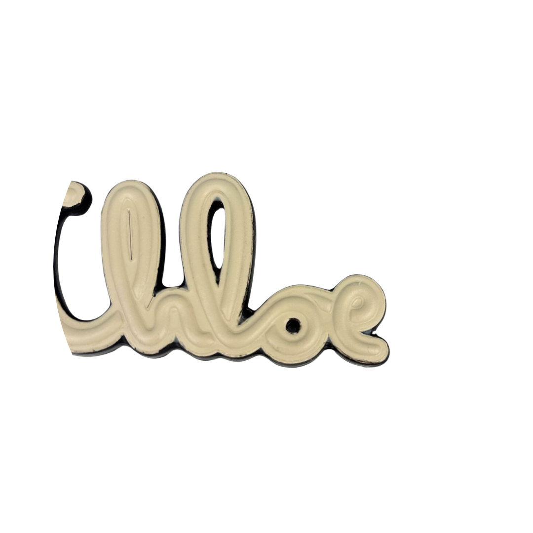Chloe Cream Logo Bag Charm