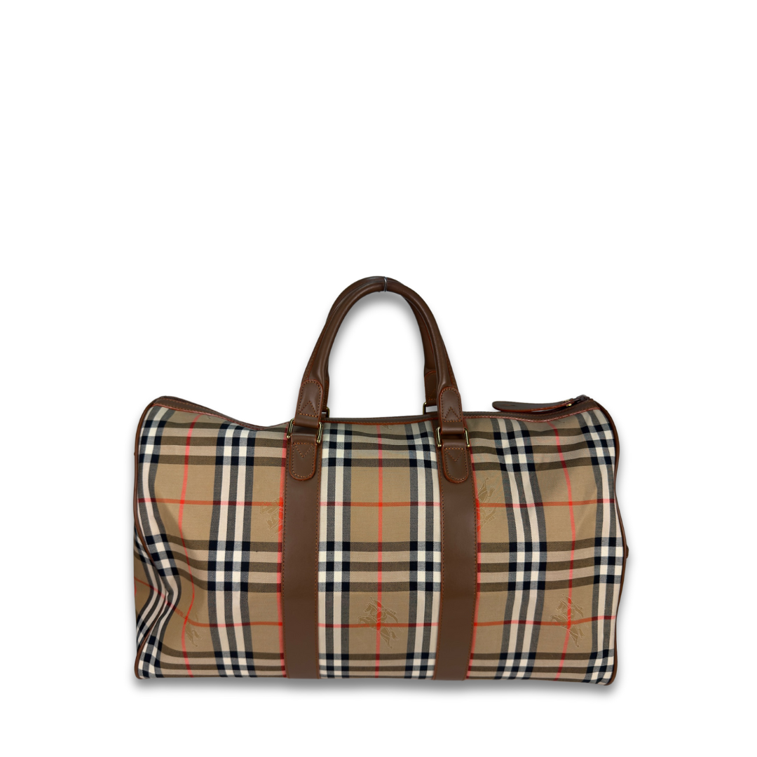 Burberry Check Travel Boston Bag