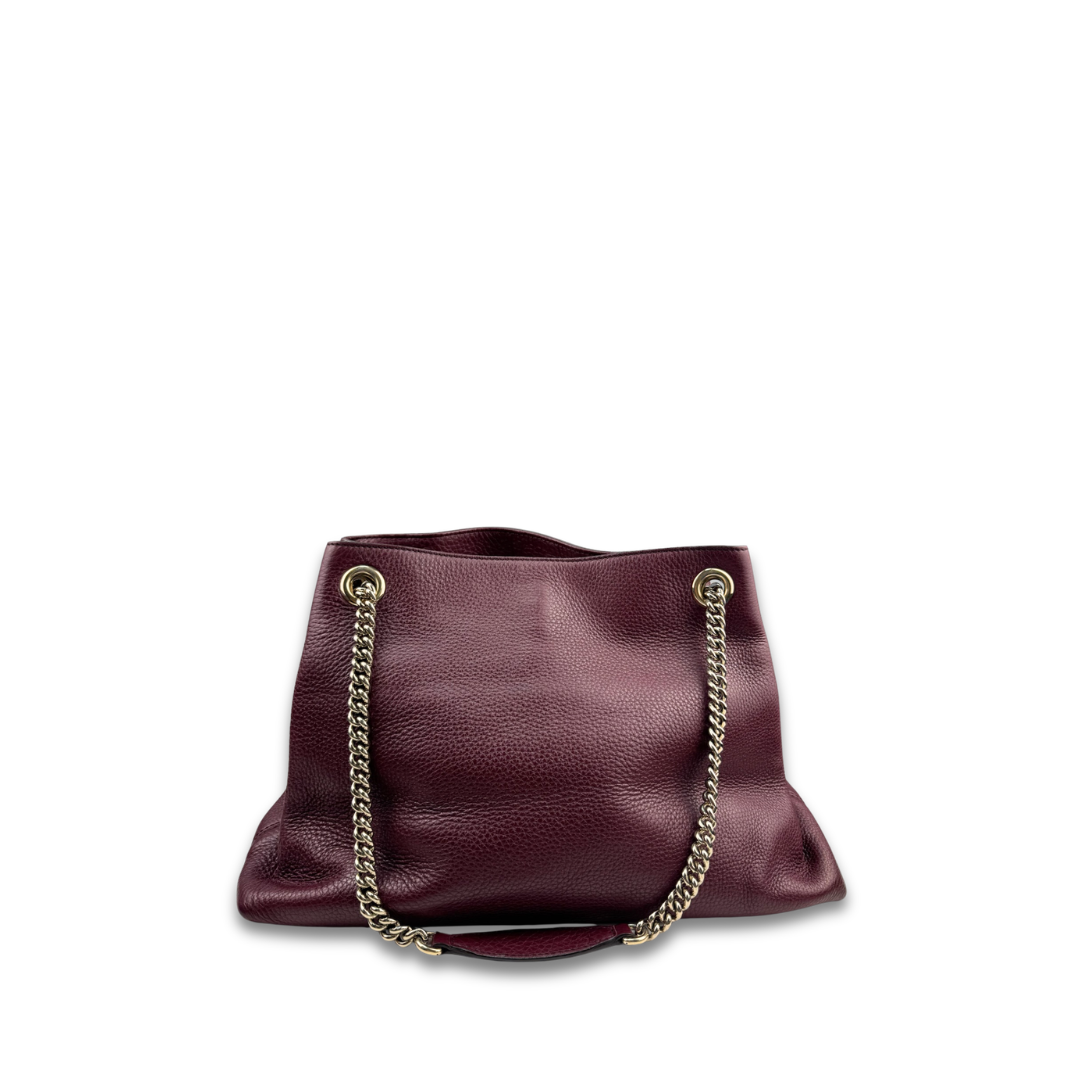 Gucci Metallic Purple Soho Chain Tote