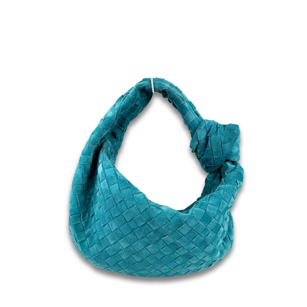 Bottega Veneta Teal Suede Teen Jodie