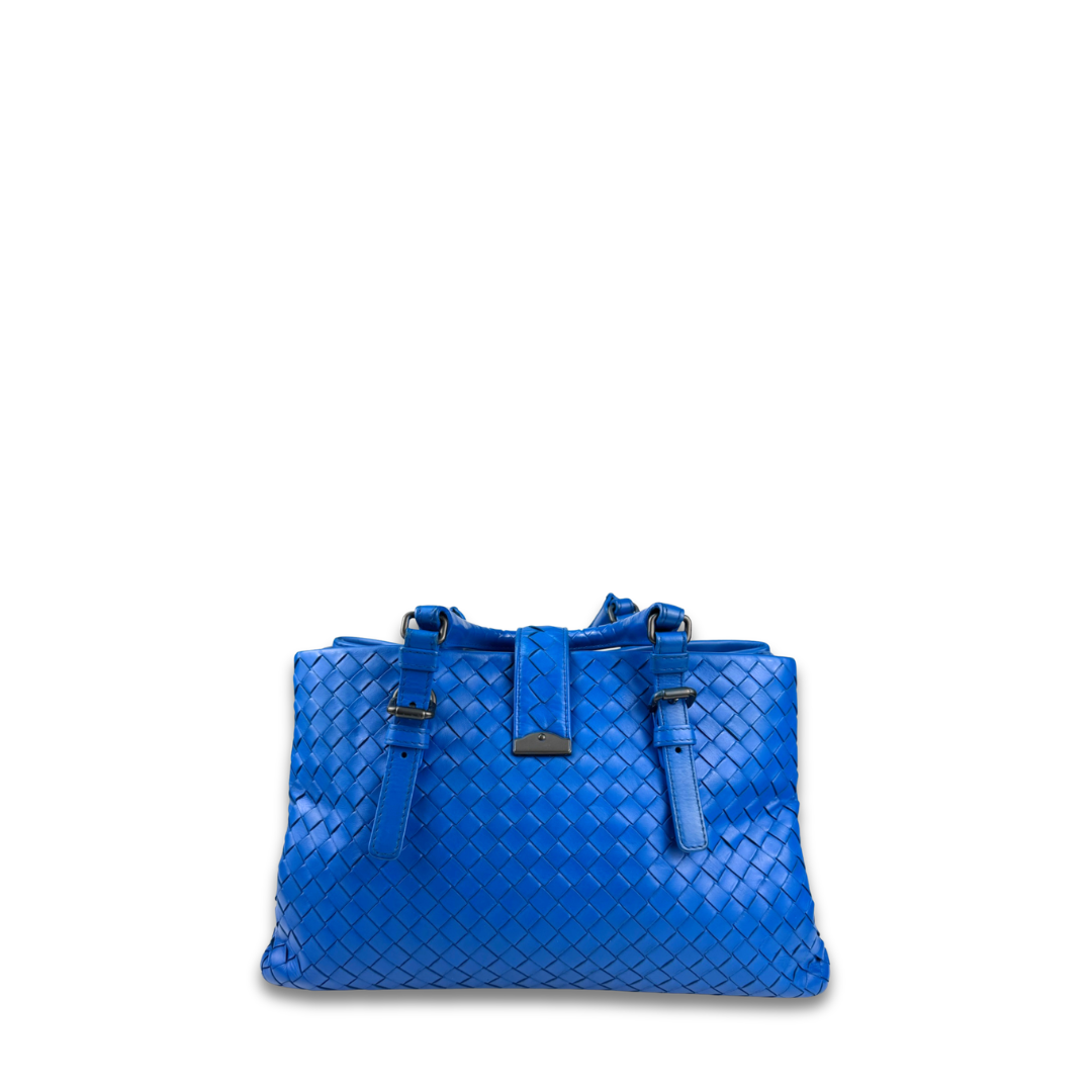 Bottega Small Blue Roma Tote