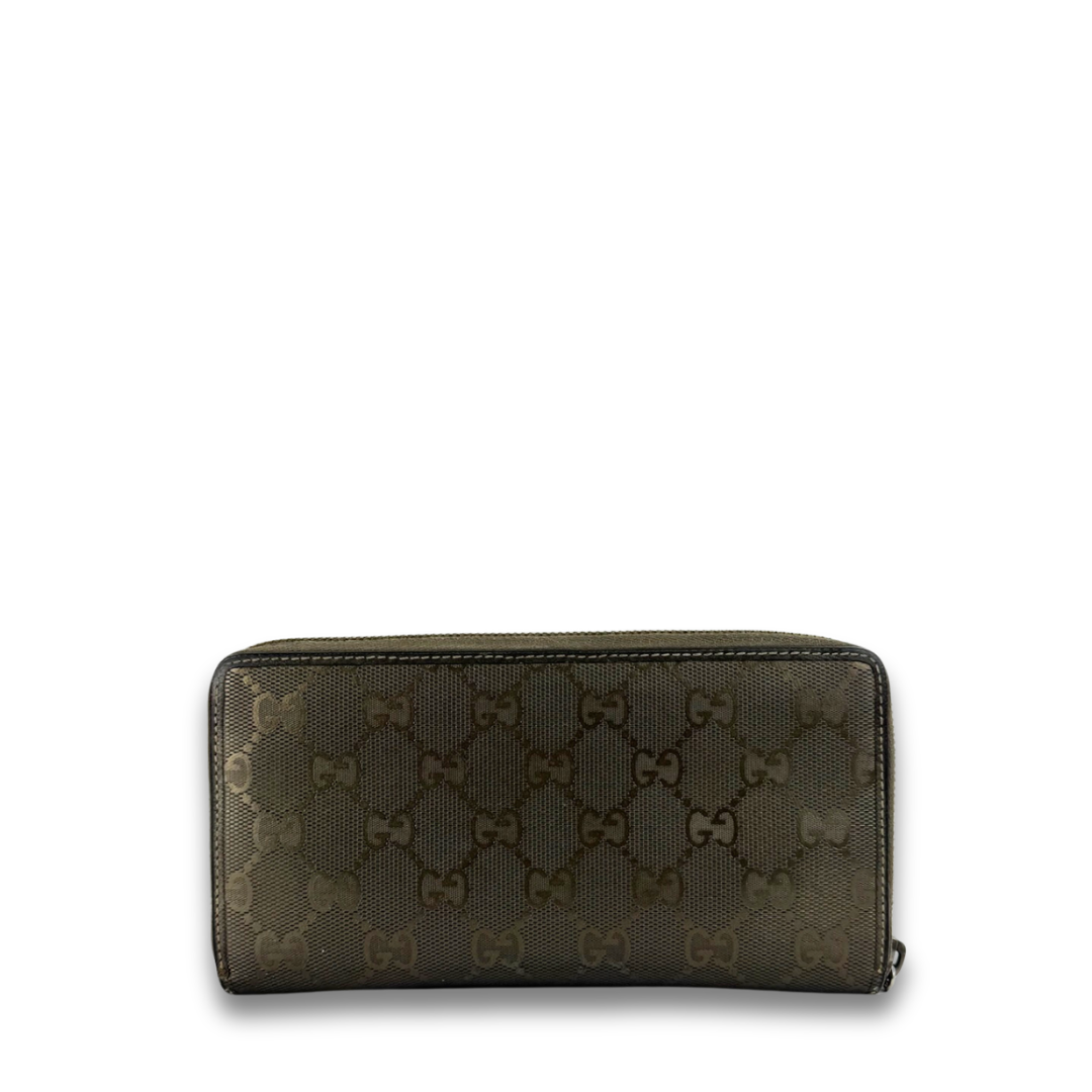 Gucci Metallic Bronze Imprimé Zipper Wallet
