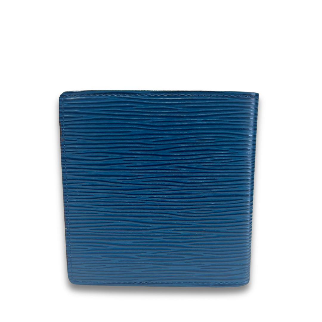 Louis Vuitton Blue Epi Leather Bifold Marco Wallet