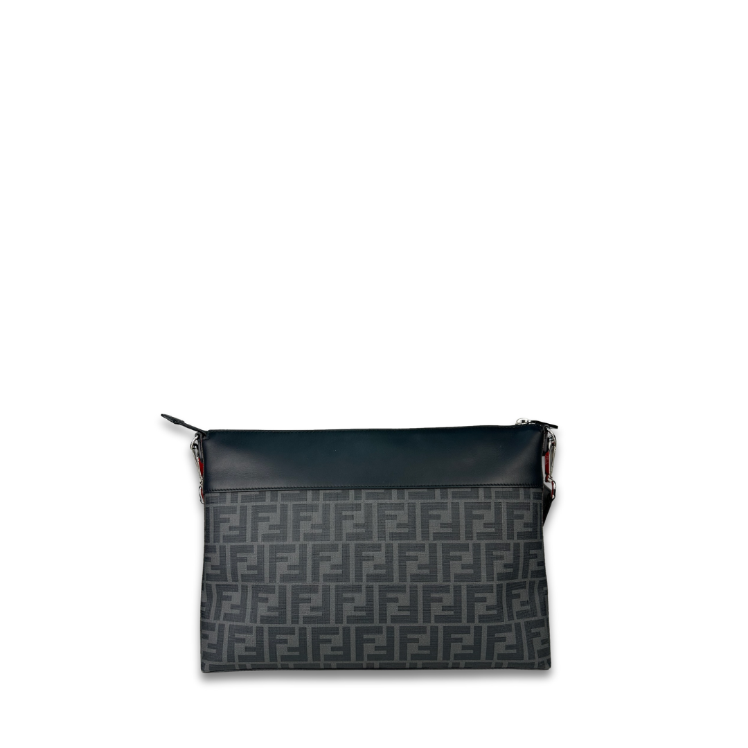 Fendi Black Zucca Messenger Bag