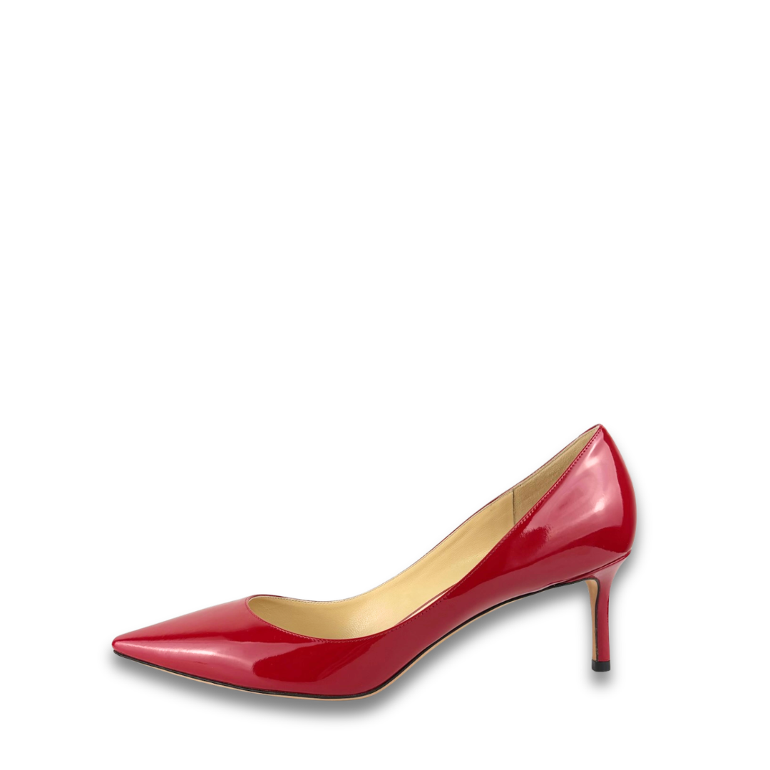 Jimmy Choo Red Patent Romy 60 Pumps - Size 42