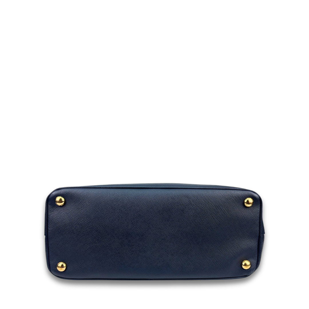 Prada Small Navy Double Zip Galleria