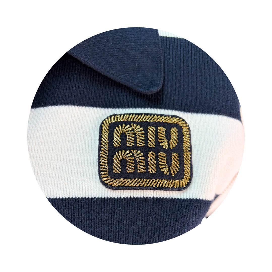 Miu Miu Striped Knit Polo - Size 36
