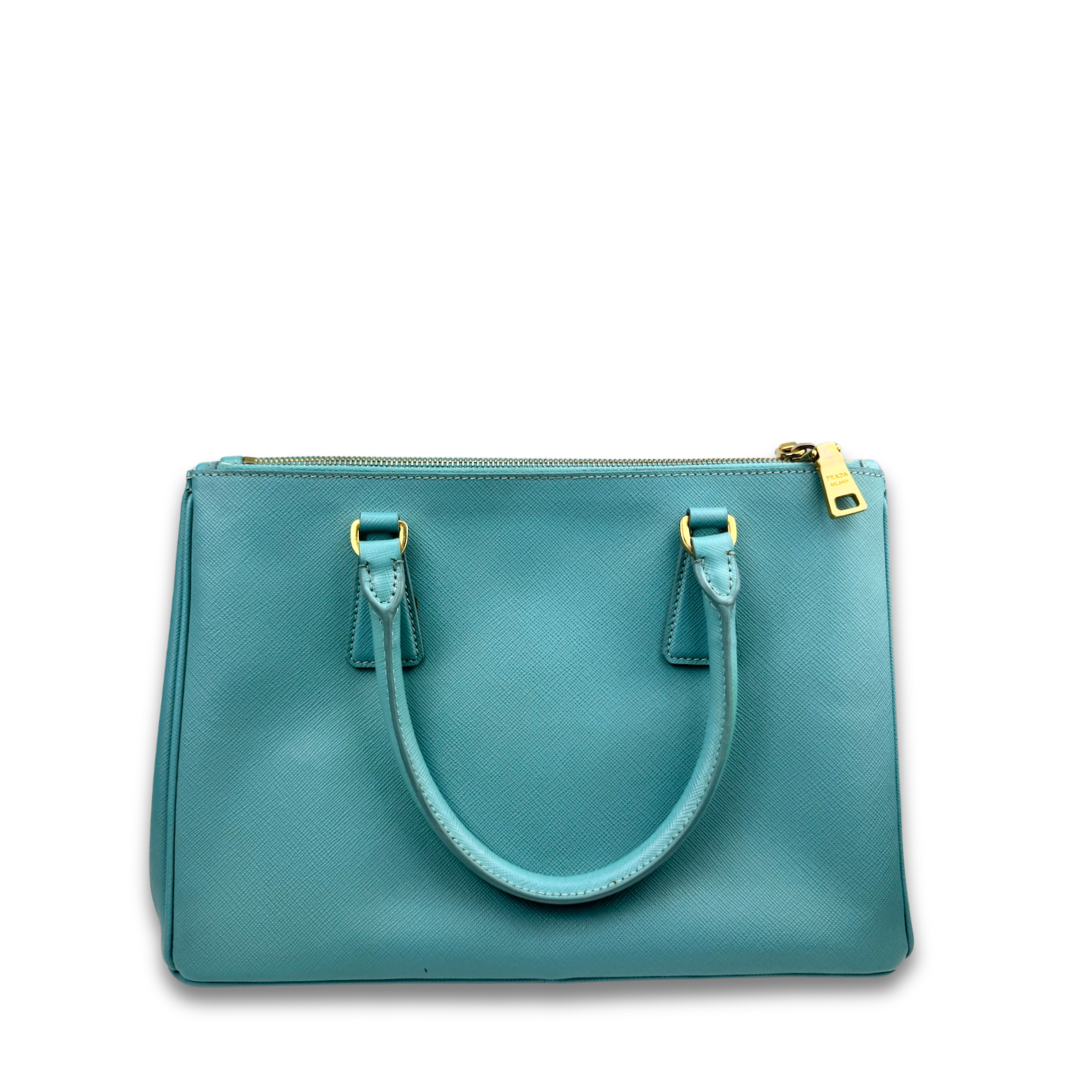 Prada Small Turquoise Double Zip Galleria