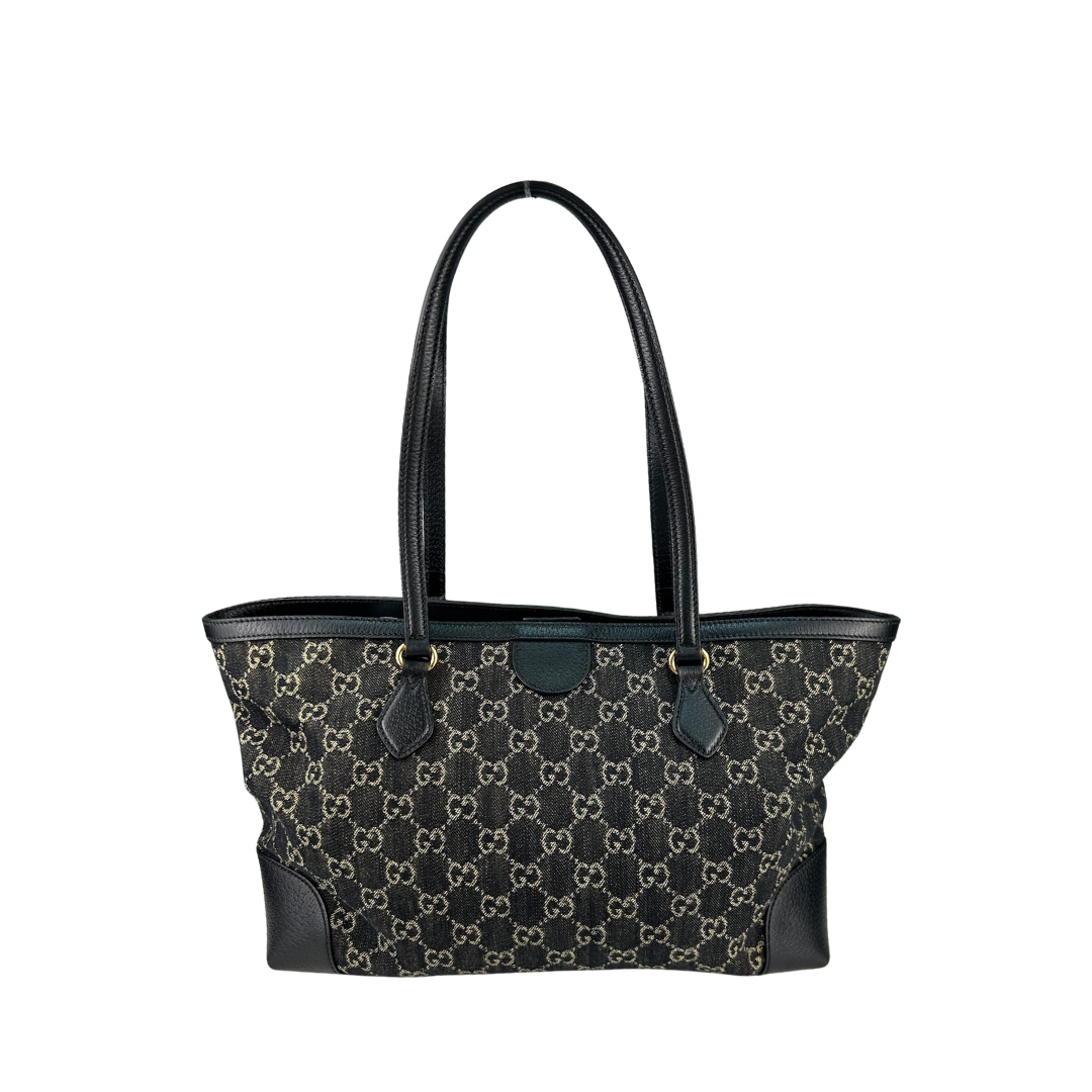 Gucci Black Denim Medium Ophidia Tote
