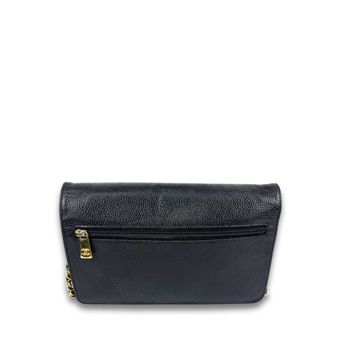 Chanel Caviar Black Classic Wallet on Chain