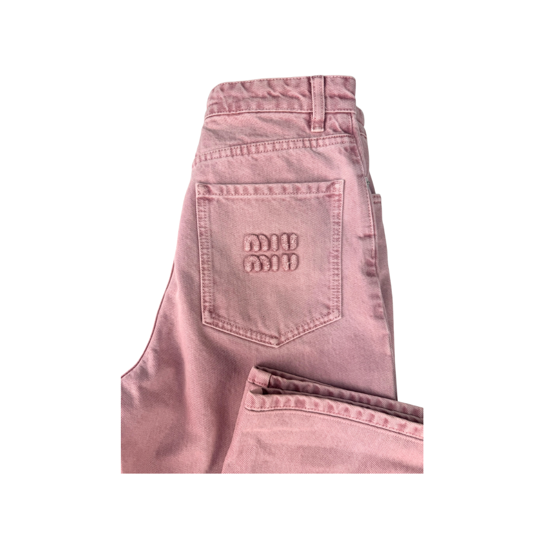 Miu Miu Pink Straight Leg Jeans - Size 25