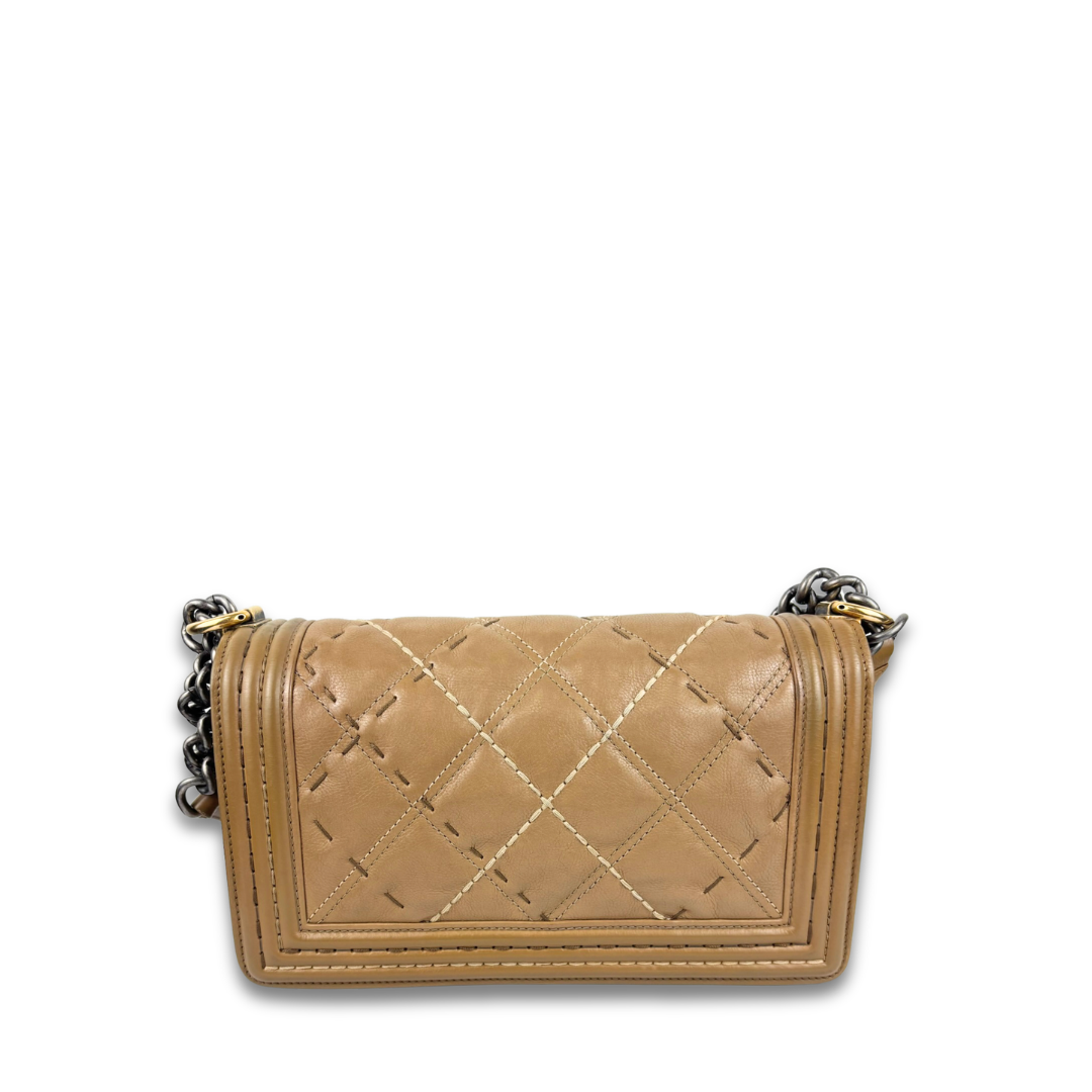 Chanel Brown Stitch Medium Boy Bag