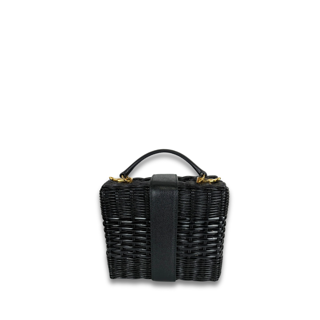 Mark Cross Harley Rattan Wicker Top Handle