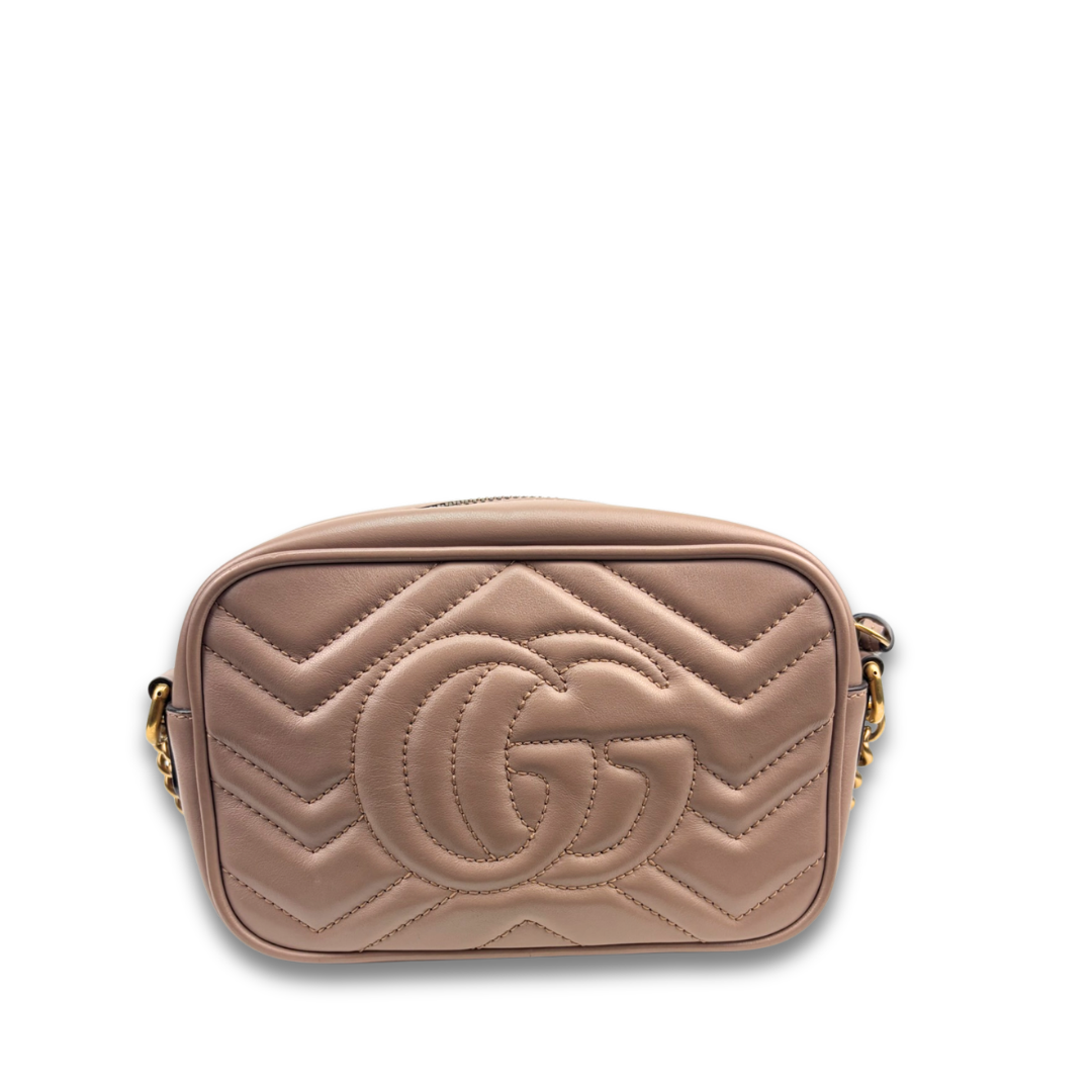 Gucci Dusty Rose Mini Marmont Camera Bag