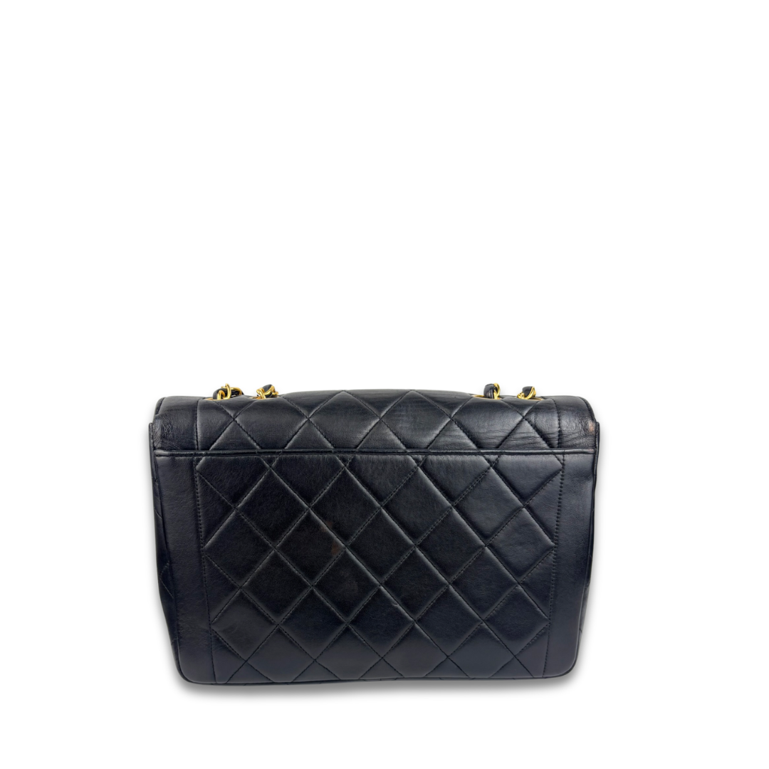 Chanel Black Lambskin Square Single Flap