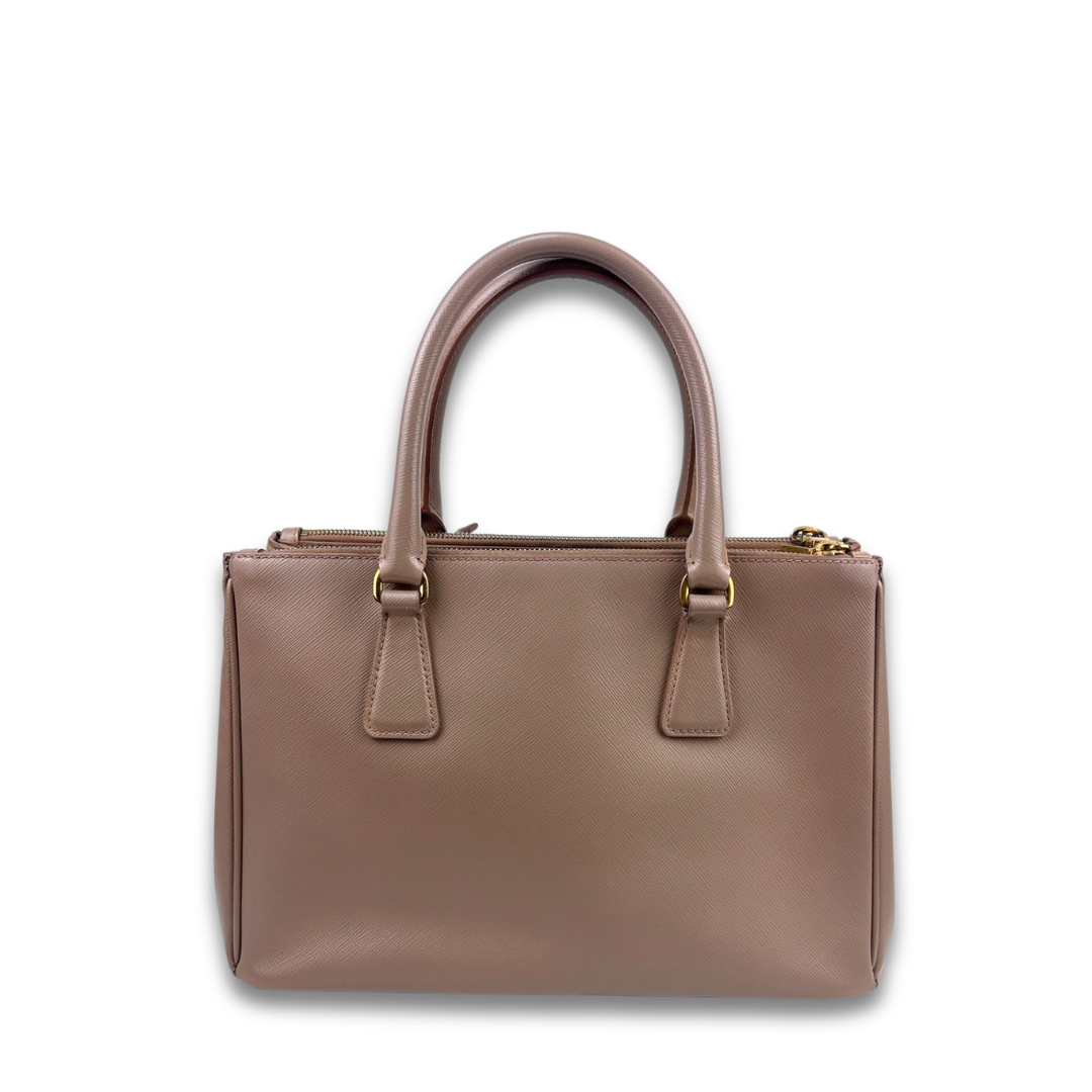 Prada Small Beige Double Zip Galleria