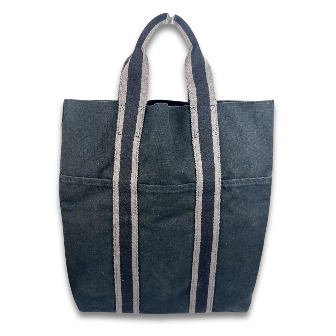 Hermès Black Cabas Canvas Tote