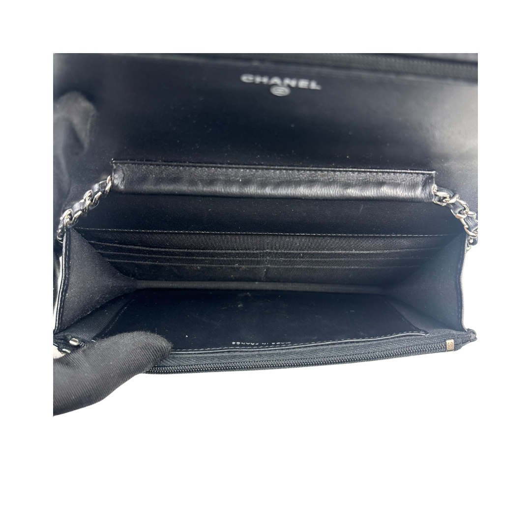 Chanel Crystal Embellished Black Wallet on Chain