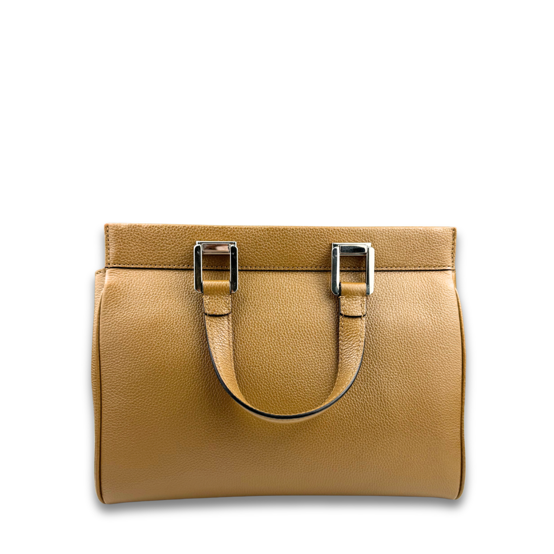 Gucci Small Brown Calfskin Zumi Top Handle Bag