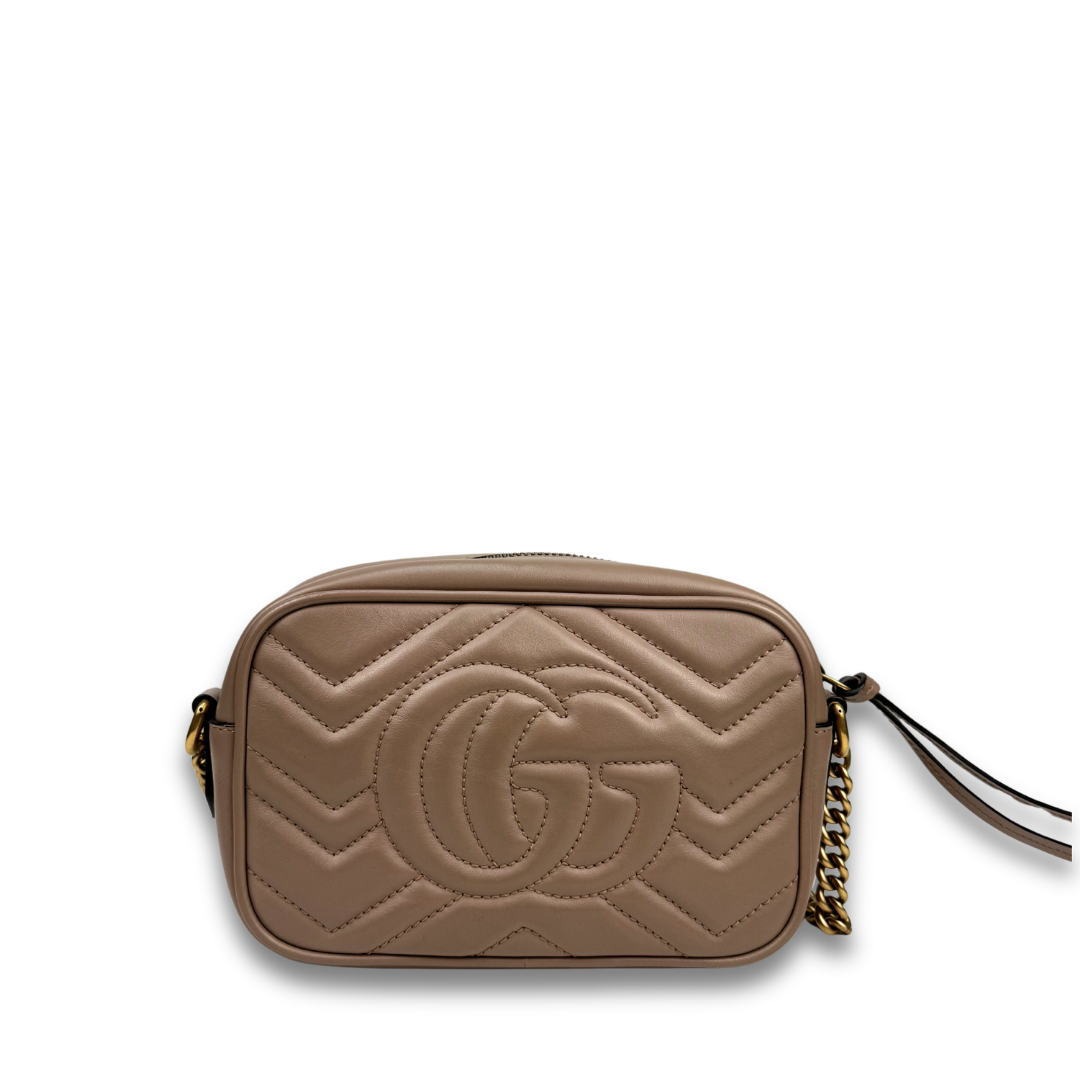Gucci Dusty Rose Mini Marmont Camera Bag