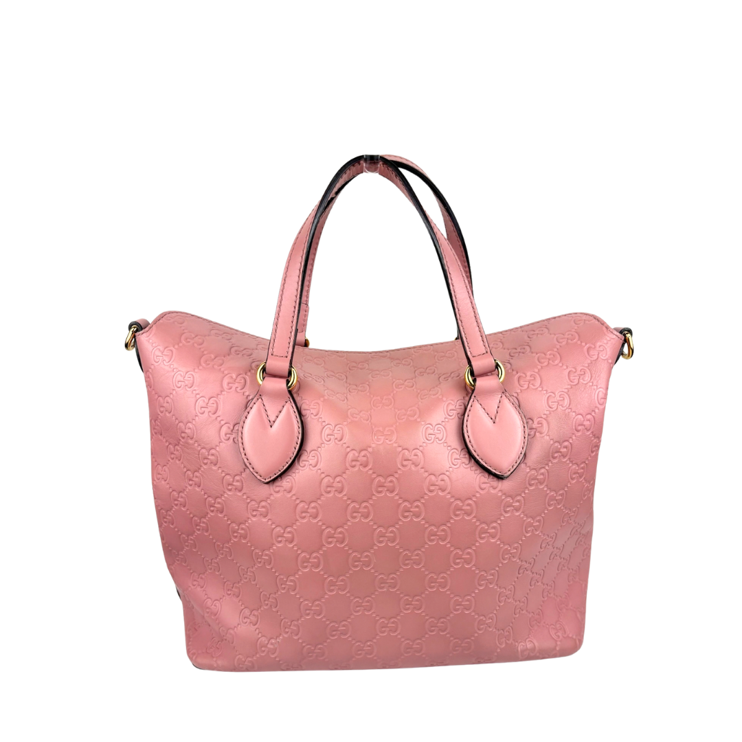Gucci Pink Guccissima Foldover Tote