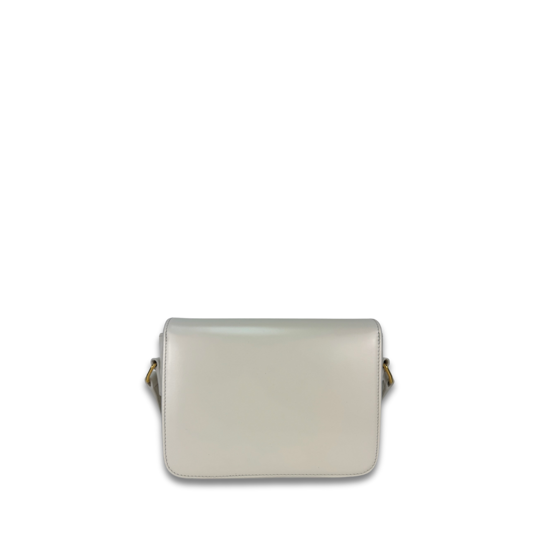 Celine White Teen Triomphe Bag