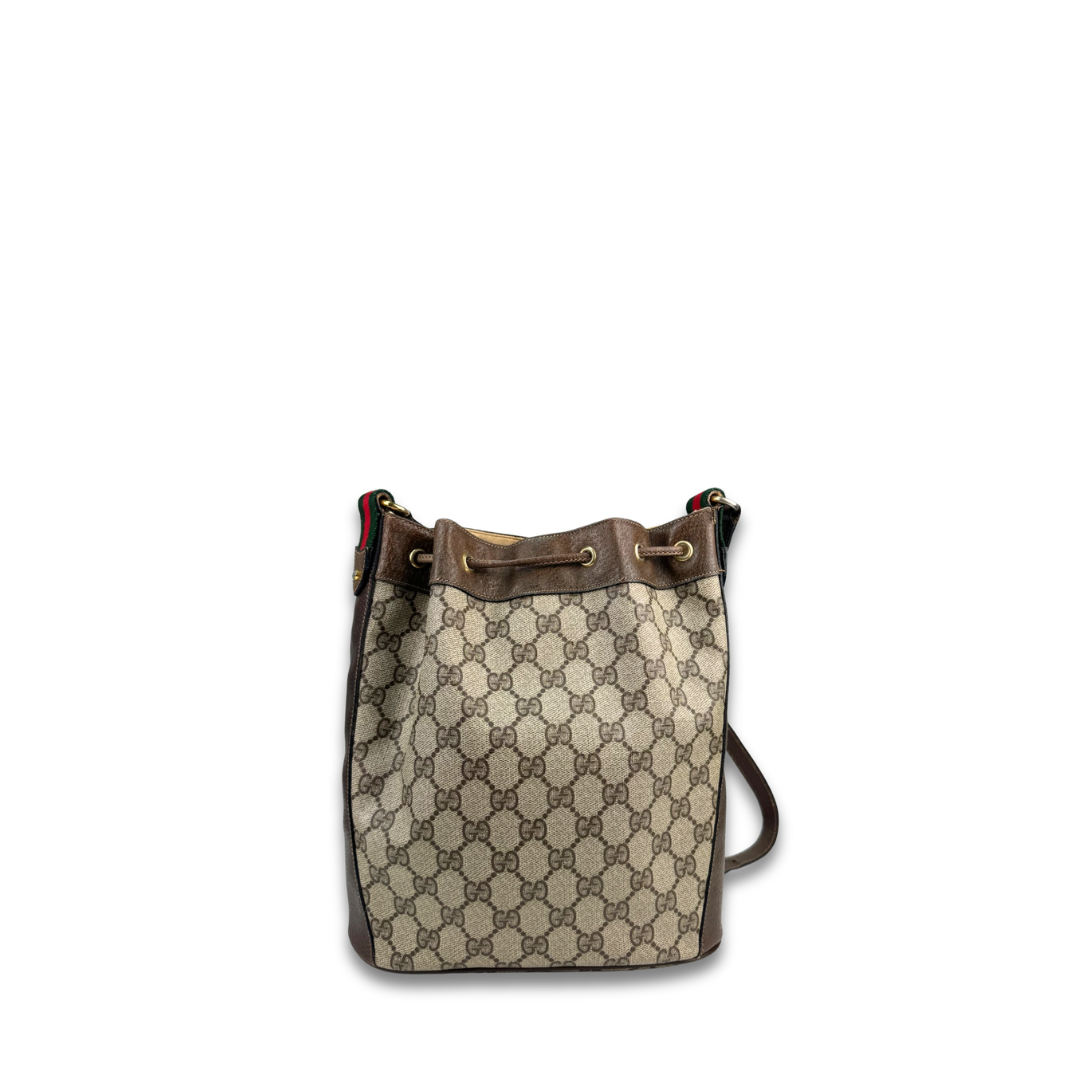 Gucci Brown Vintage Drawstring Crossbody