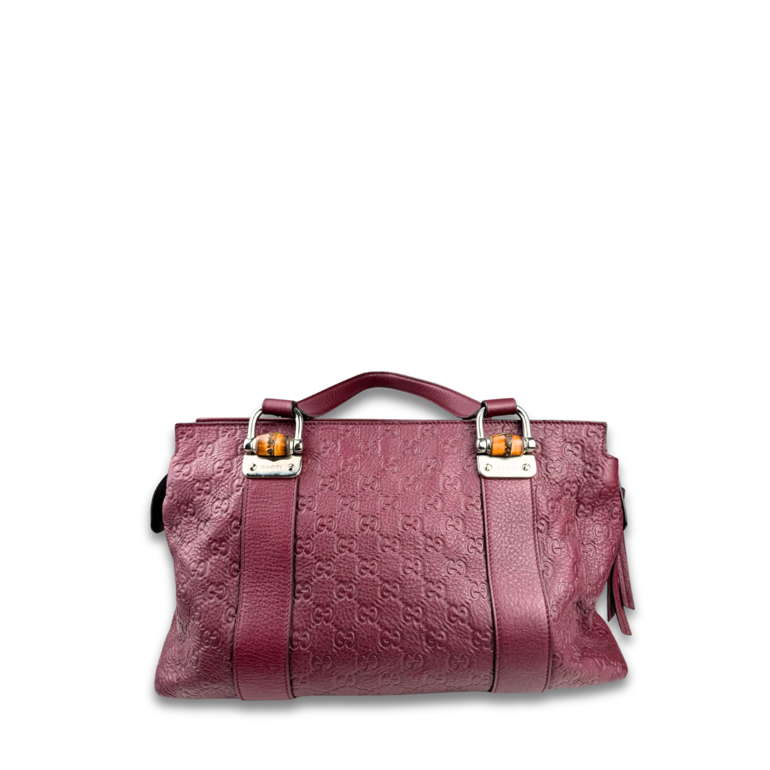 Gucci Guccissima Medium Bamboo Bar Shoulder Bag