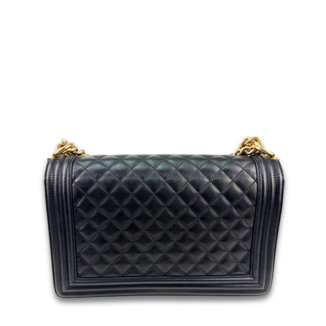 Chanel Black Calfskin Large Boy Bag