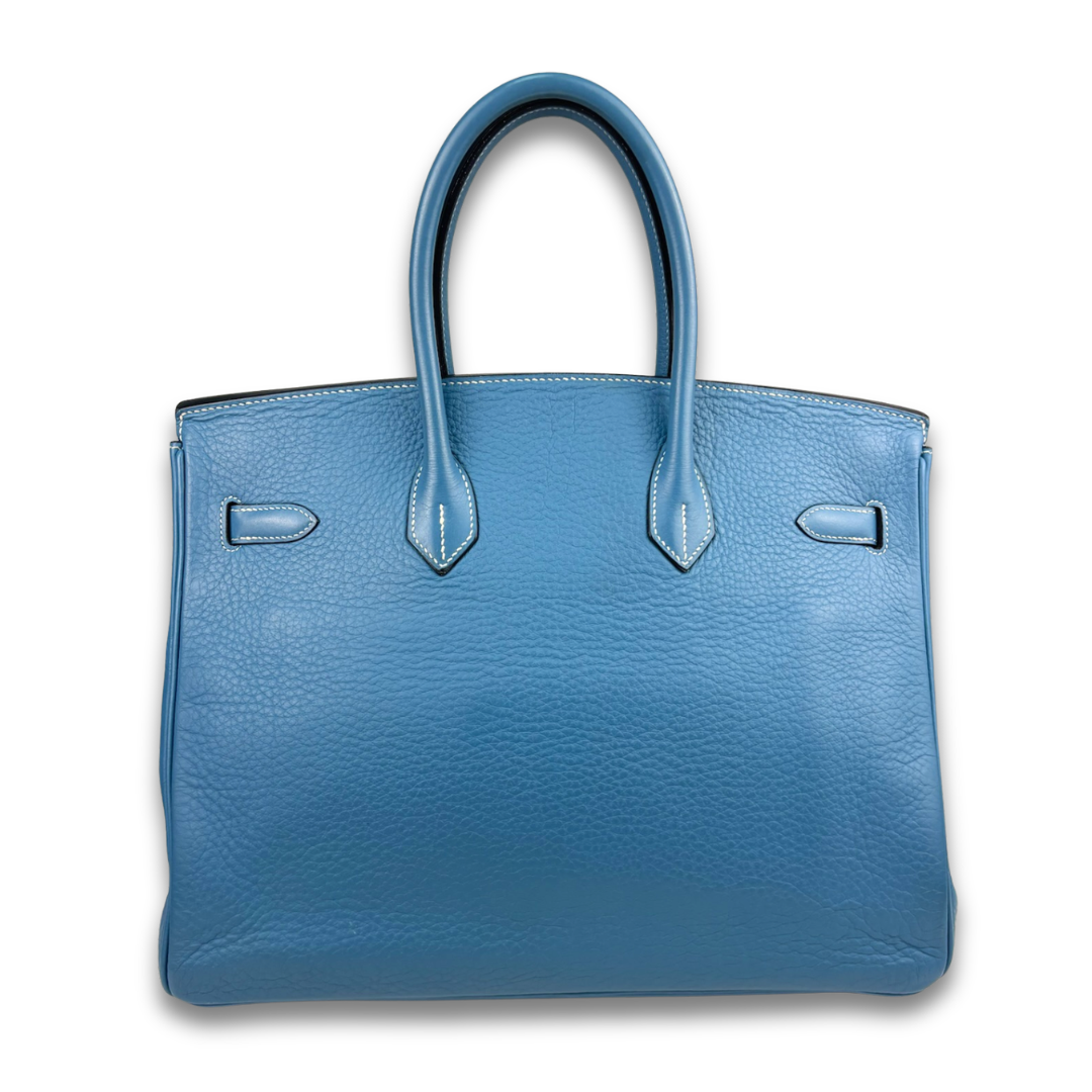 Hermès Clemence Birkin 35 Blue Jean