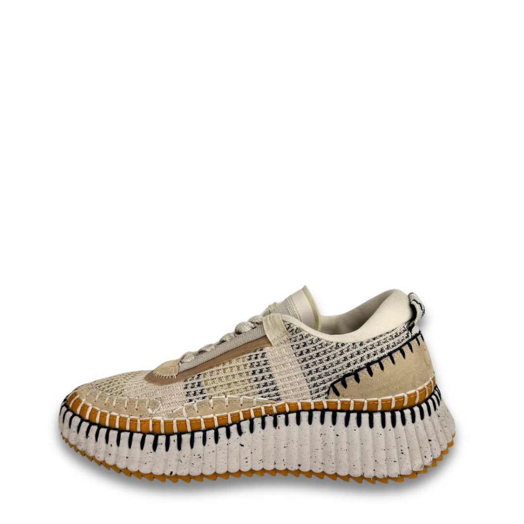 Chloe Mixed Media Nama Sneakers - Size 38