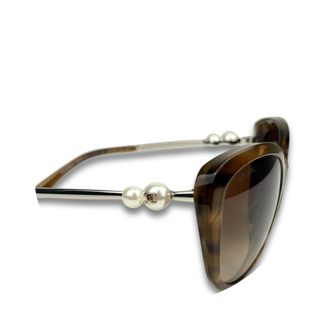 Chanel Tortoiseshell Pearl Sunglasses