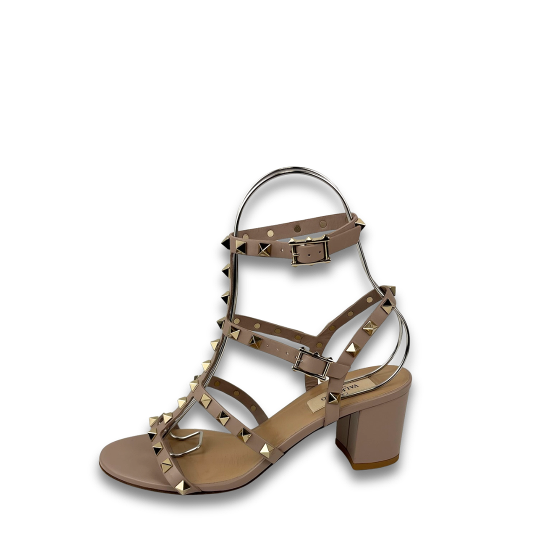 Valentino Rockstud Block Heel Sandals - Size 37