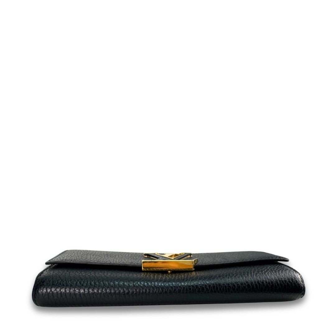Louis Vuitton Black Capucines Flap Wallet