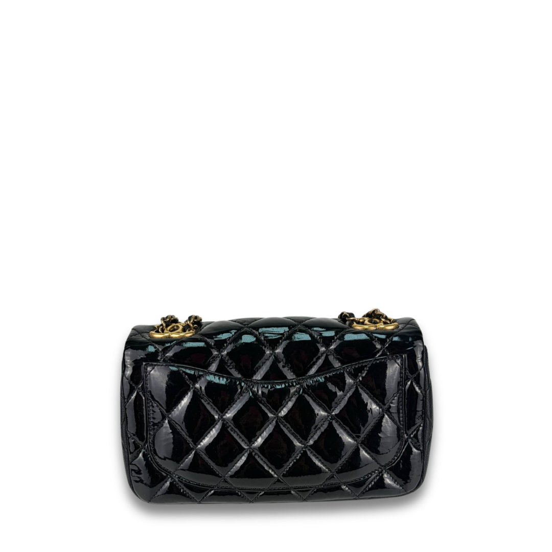 Chanel Patent Goatskin Small CC Eyelet Flap