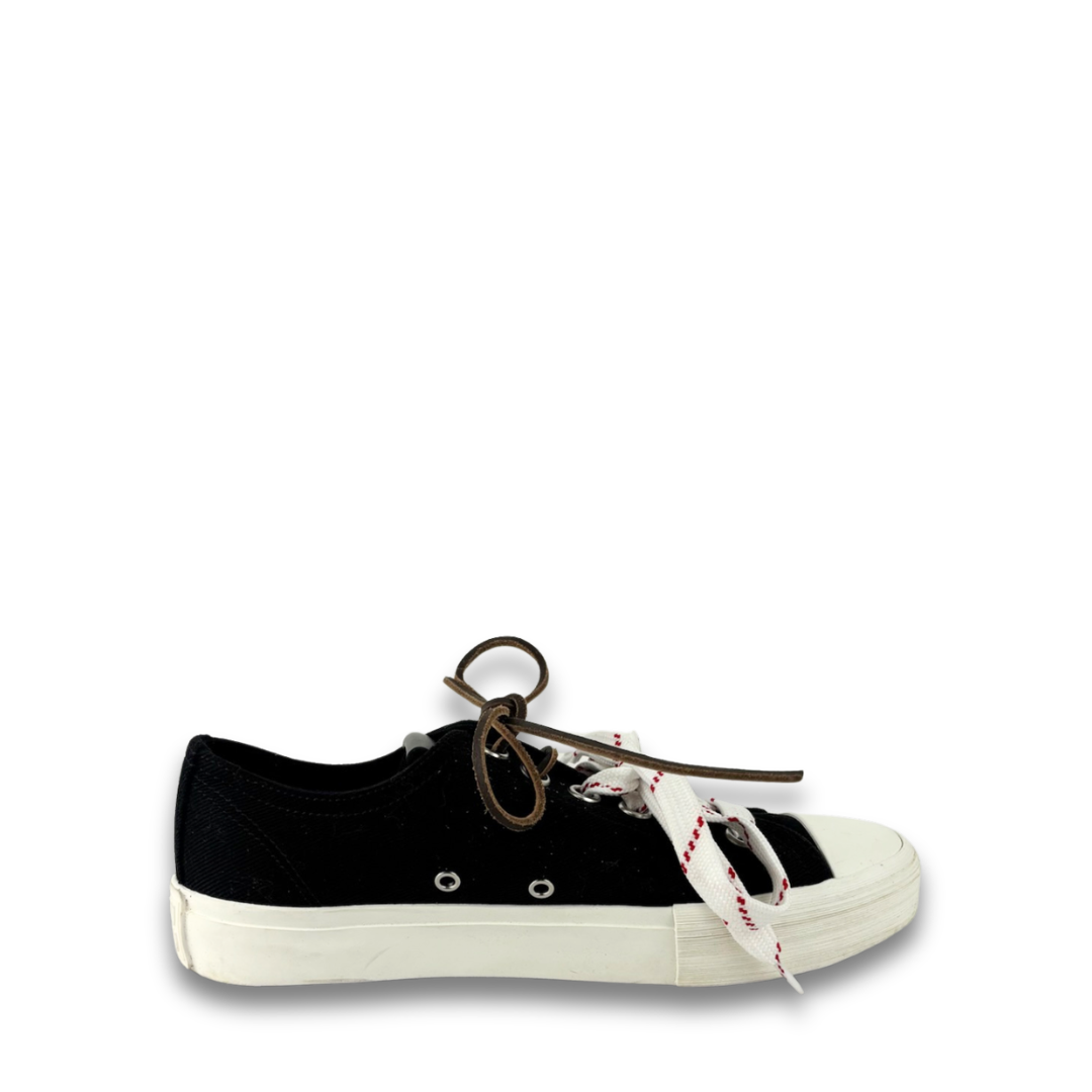 Miu Miu Mixed Lace Washed Denim Sneakers - Size 36.5