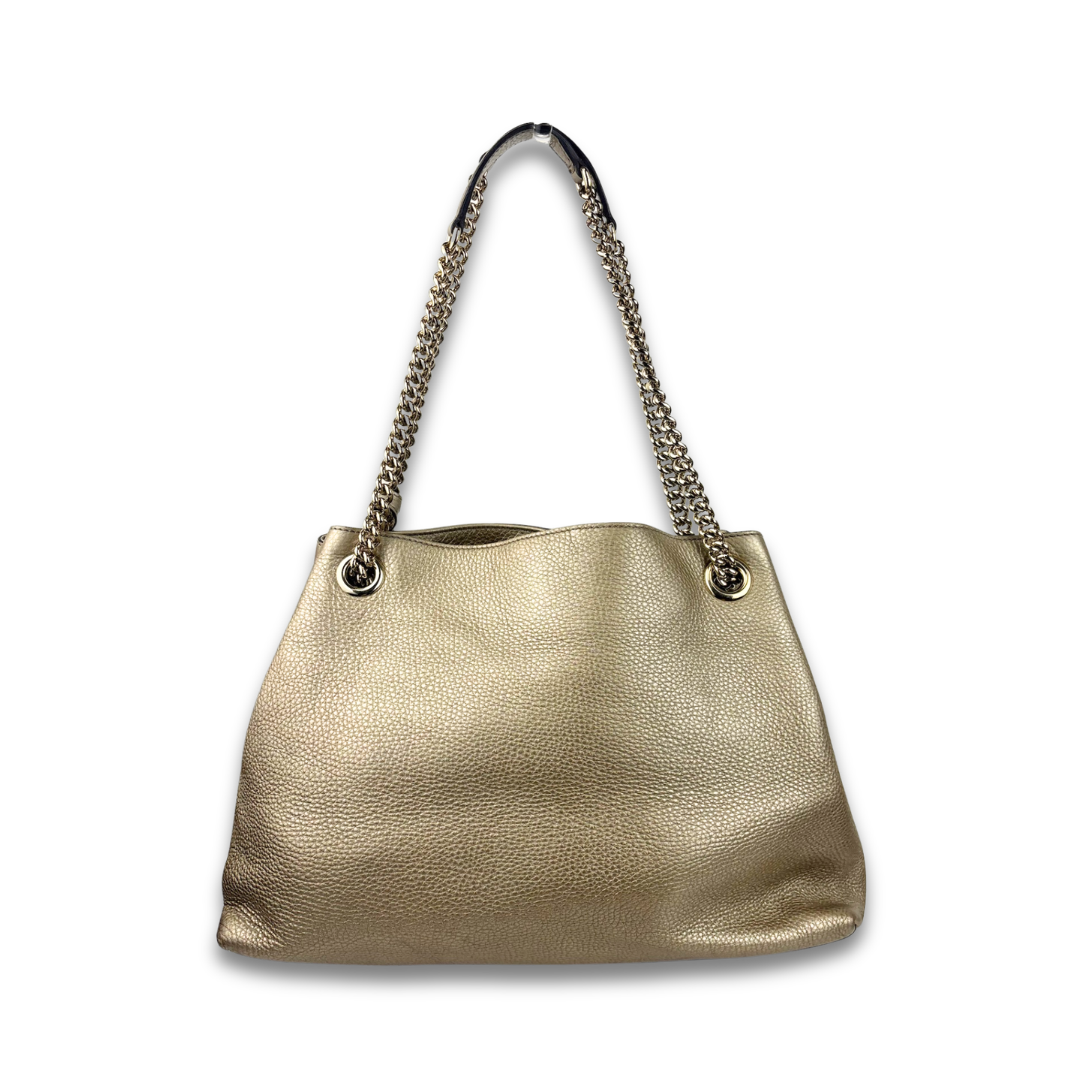 Gucci Metallic Gold Soho Chain Tote