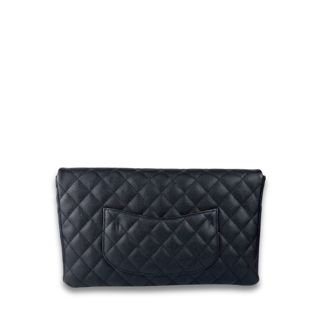 Chanel Black Caviar Classic Flap Clutch
